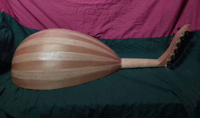 Side view from back with body made from European Alder and European Ash.